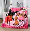 Bunny Flannel Blanket Soft Warm All-Season Throw, Design for Camping, Car Travel, Hiking Sofa, Bed, Office Perfect Gift for Parties