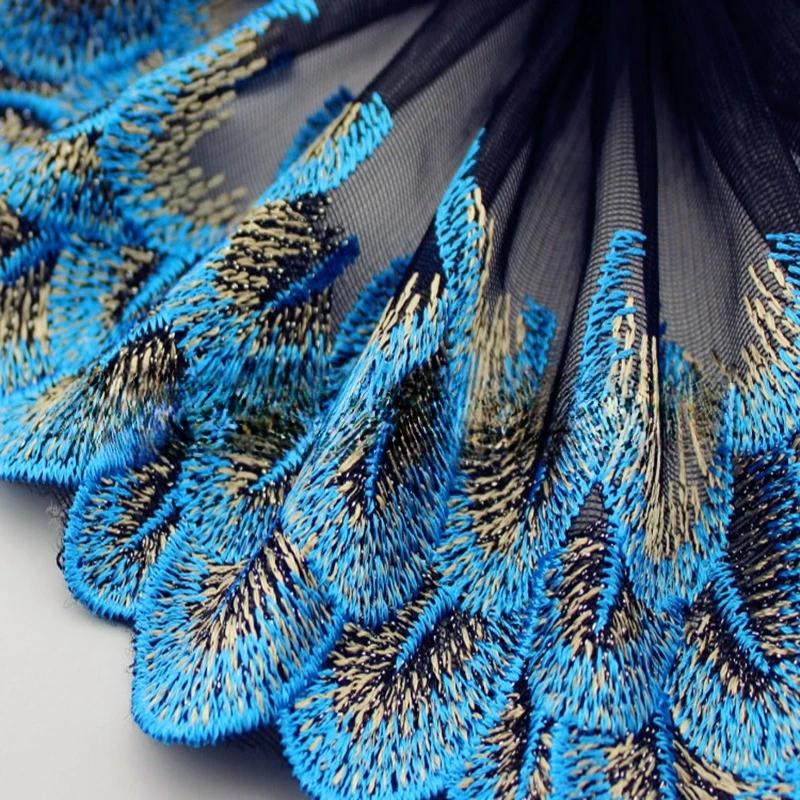 Flower Lace Trim 19cm Sequin Embroidered Lace  Ribbon For Dress /Wedding/ Garment DIY Sewing Decor Accessories 10 Yards