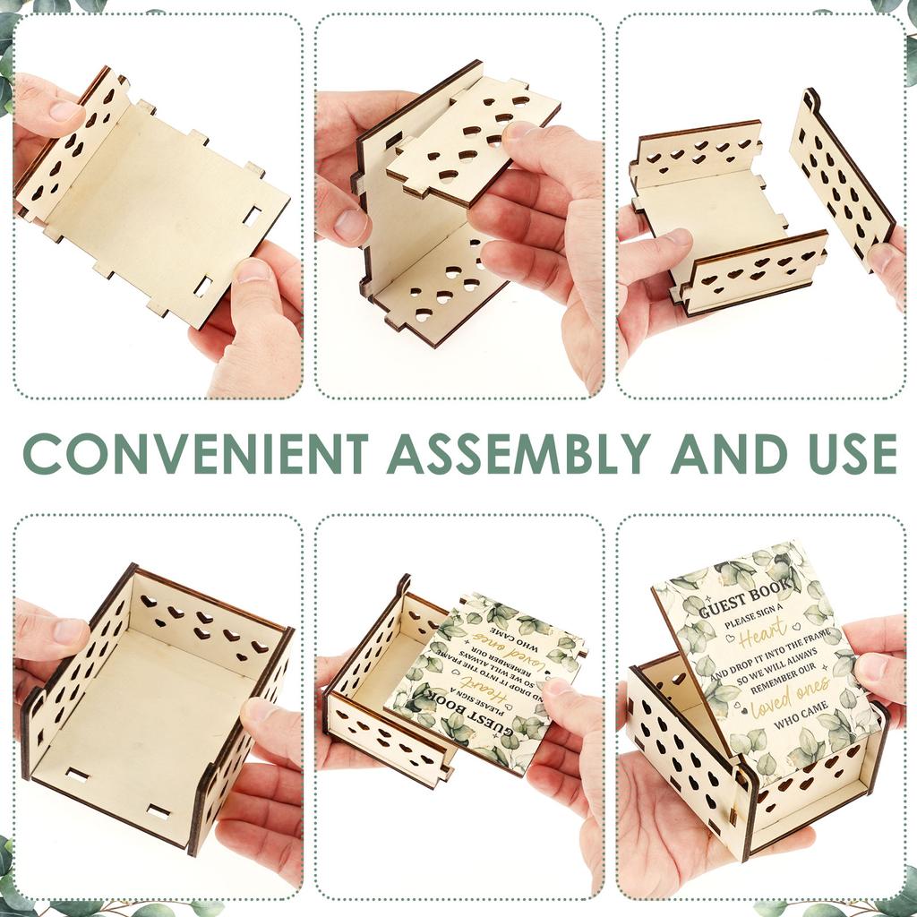 Wedding Guest Book Wooden Heart-shaped Guest Book Wedding Box Personalized Nuptial Attendee Board Decoration for Reception