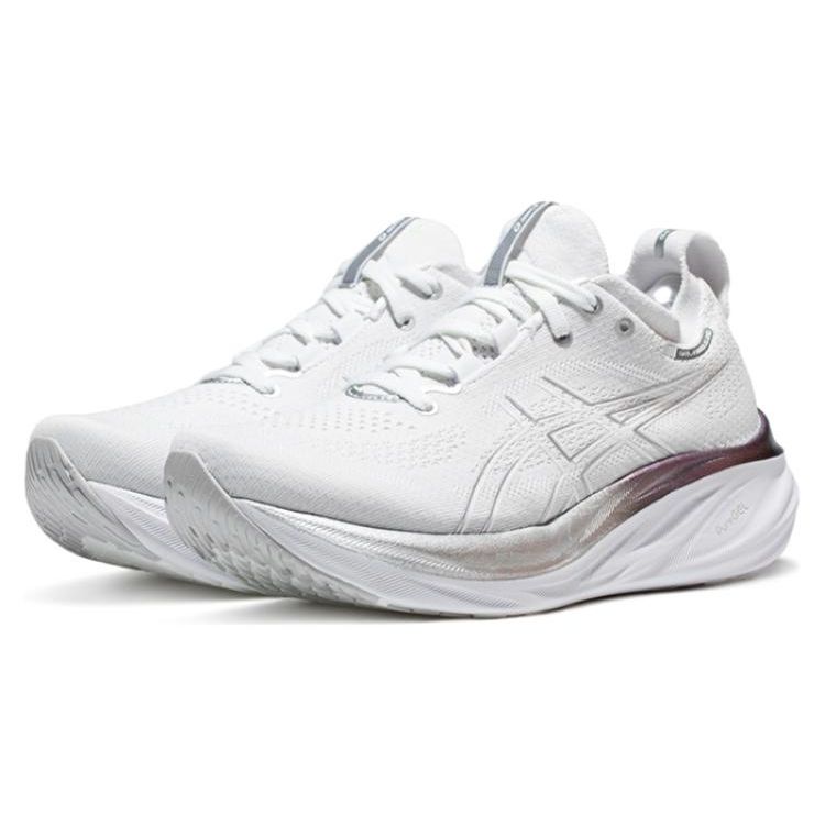 Asics Женские кроссовки Gel Nimbus 26 Platinum Real White Pure Silver 1012B720-100