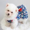 Summer Floral Print Small Dress Lovely Medium Dogs Sleeveless Foreleg Bowknot Decor Holiday Pet Outfit