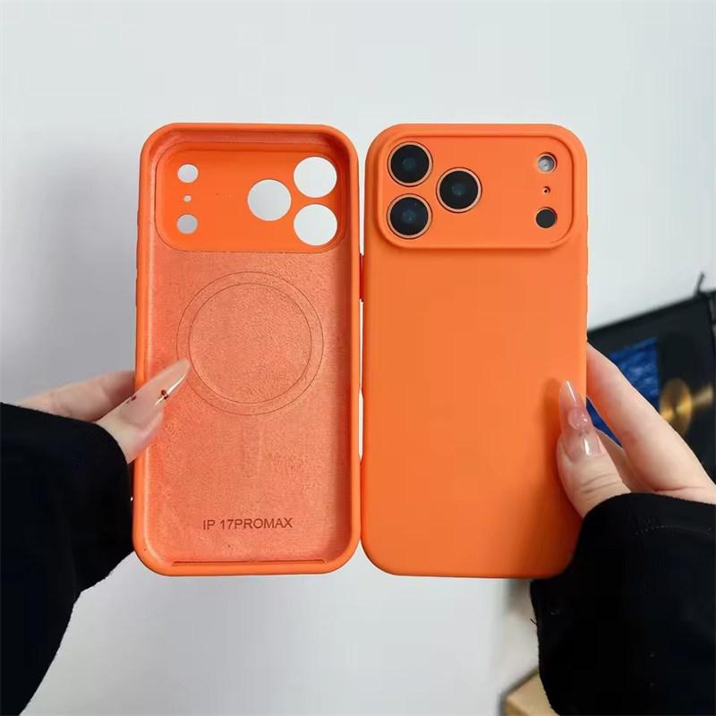 Жидкий силиконовый магнитный чехол для iPhone 17 Air 16 15 14 Plus 13 12 Pro Max для защиты камеры Матовая крышка