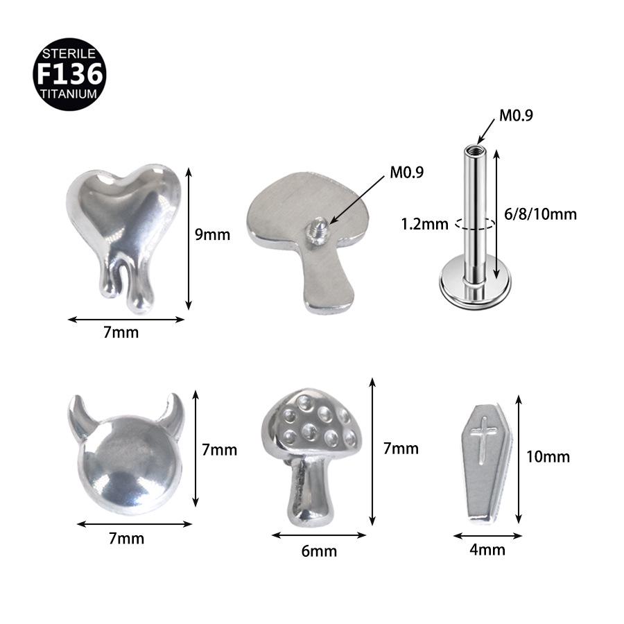 Титановый сплав Сердце и Лис Голубь Хрящ и Трагус Пирсинг Пусеты