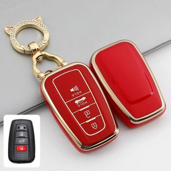 TPU Remote Key Cover Case Fob Holder for Toyota Camry RAV4 Prius C-HR 4 buttons