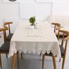 Однотонная скатерть чистого светло-серого цвета в европейском стиле с кружевным подолом, моющаяся скатерть для чайного столика