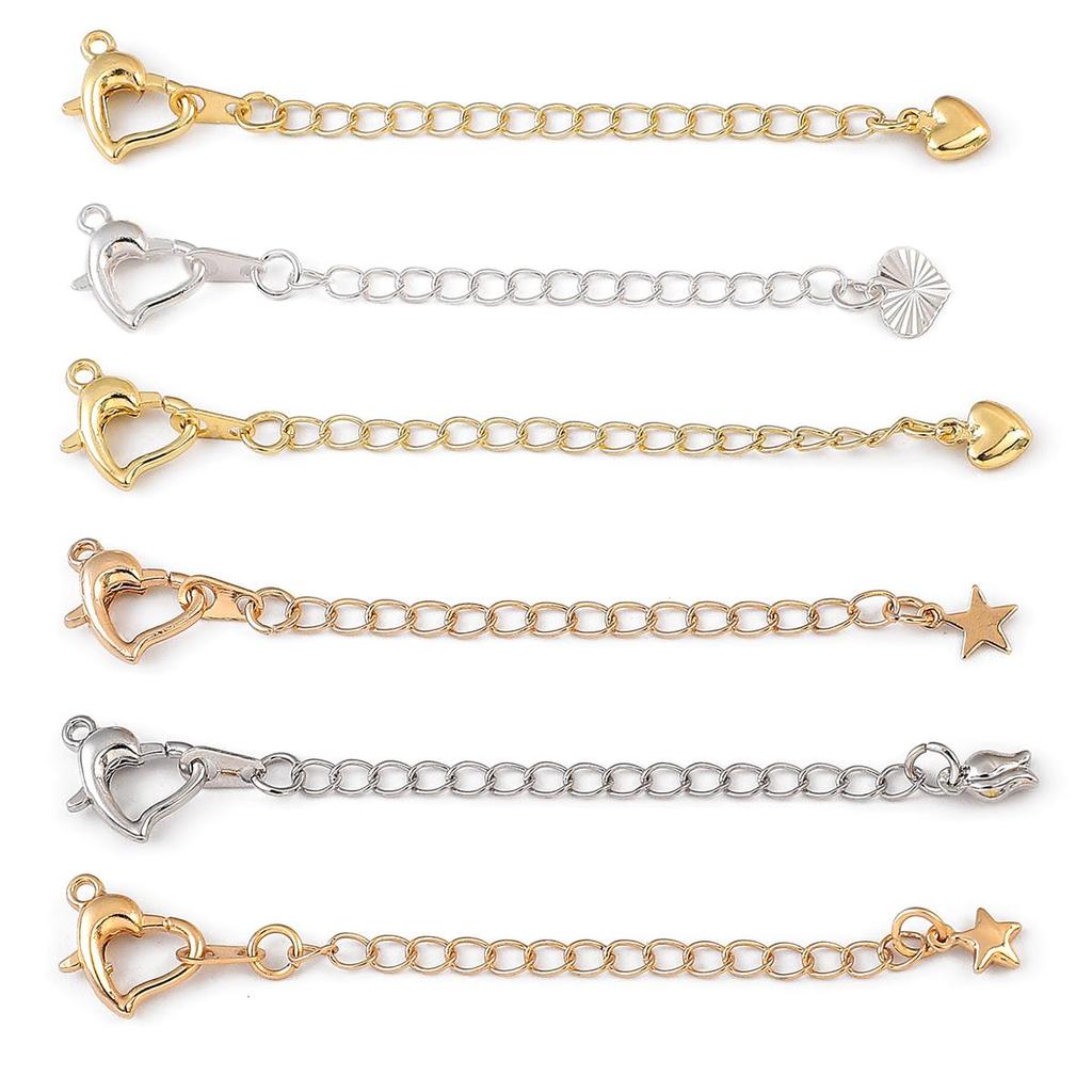 Copper Clad Iron Peach Heart Buckle Tail Chain For DIY Jewelry Making Craft Accessories