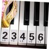 Hoement Removable Piano Keyboard Note Label Set, 88-Key Piano Key Stickers, Learning Piano Stickers with Notes and Numbers