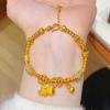 Elegant Enamel Gold Lucky Bead Hand Chain Sand Gold Granulation Dumpy Elephant Bracelet  Banquet