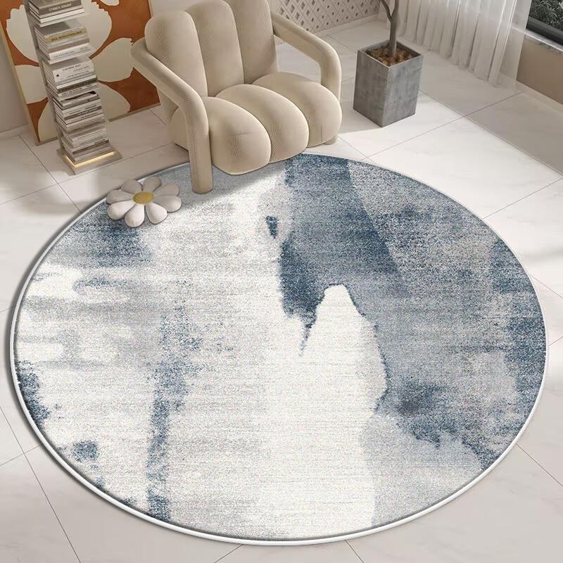 Круглые ковры в стиле легкой роскоши для гостиной, современный минималистичный ковер для декора спальни, ковер для большой площади, коврик для кабинета, толстый противоскользящий коврик для пола