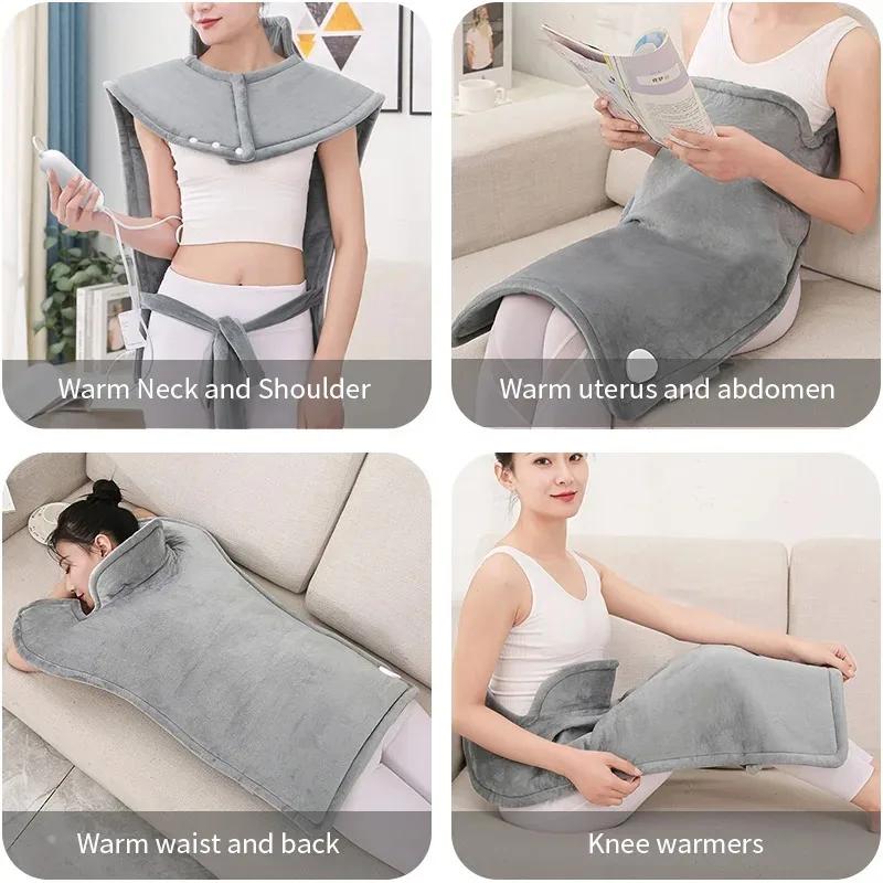 USB Heating Shawl Vest Portable 60x90cm for Women Back Pain Relief Machine Washable Heated Wrap Car Office Relaxation