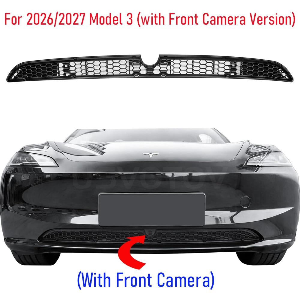 ckwjb7 For Tesla Model 3 2024 2025 2026 Model Y Juniper Grille Mesh Inserts Lower Bumper Anti Insect Net Dust Proof Vent Grille Cover