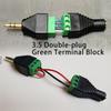 Double Track Headphone Replacement Adapter 3.5mm Male To Screw Terminal Female Adapter for Quick Solderless Connections