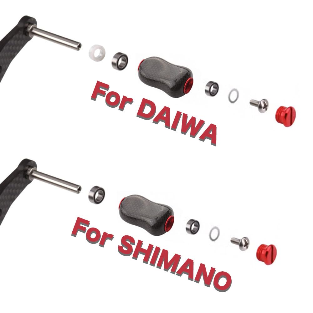 VISPREA Для Shimano Daiwa Совместимая Карбоновая Ручка Карбоновое Волокно Ручка Силы Ручка Катушки для Приманки Ручка Рыболовной Катушки Запасной Винт с Подшипником YU336