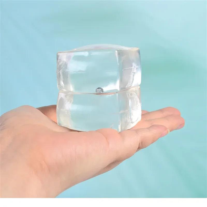 Сенсорные игрушки с медленным подъемом, Прозрачный кубик льда с плавающими блестками, TPR-игрушка-антистресс для снятия напряжения для взрослых и детей