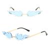 Trendy Party Metal Rimless Fashion Flame Sunglasses Sun Glasses Sunglasses for Women Flame Shaped