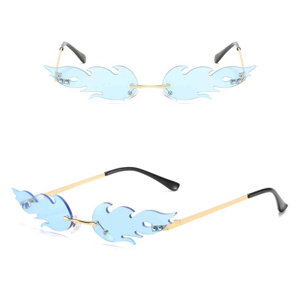 Trendy Party Metal Rimless Fashion Flame Sunglasses Sun Glasses Sunglasses for Women Flame Shaped