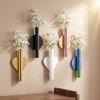 Self Adhesive Wall Flower Vase Metal Hanging Vase Creative Flower Holder  Home Decor