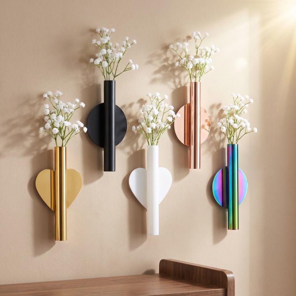 DIY Wall Mounted Vase Self Adhesive Wall Decoration Creative Flower Holder Dining Room