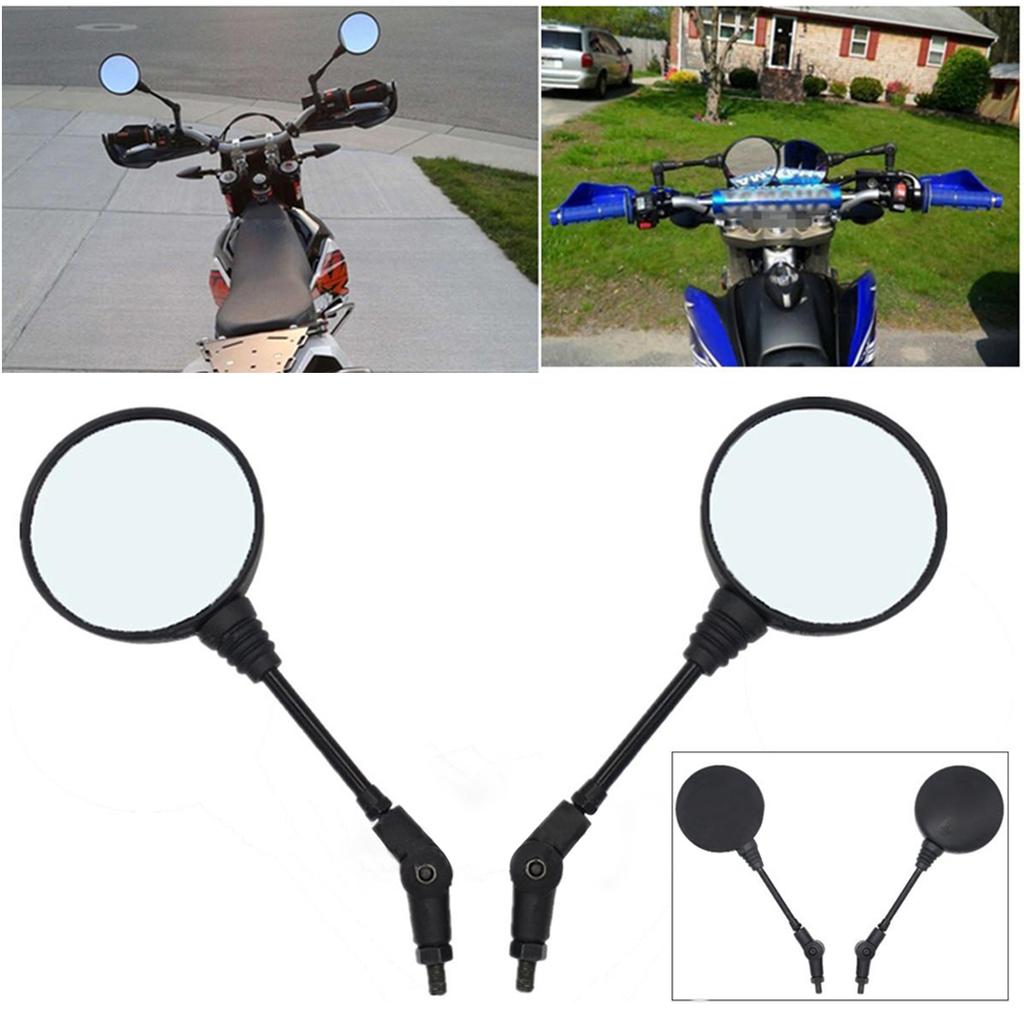 1 Pair Universal Motorcycle Scooter Aluminum Alloy Handlebar Collapsible Round Shape Rearview Side Mirror Base Modified