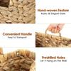 Handwoven Water Hyacinth Basket Wall Magazine Organizer for Book File Newspaper Rustic Wicker Storage Bin with Single Handle for Entryway Bathroom