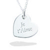 [R7350] - Silver Pendant 'I Love You' Silver (rhodium) - 15x15mm