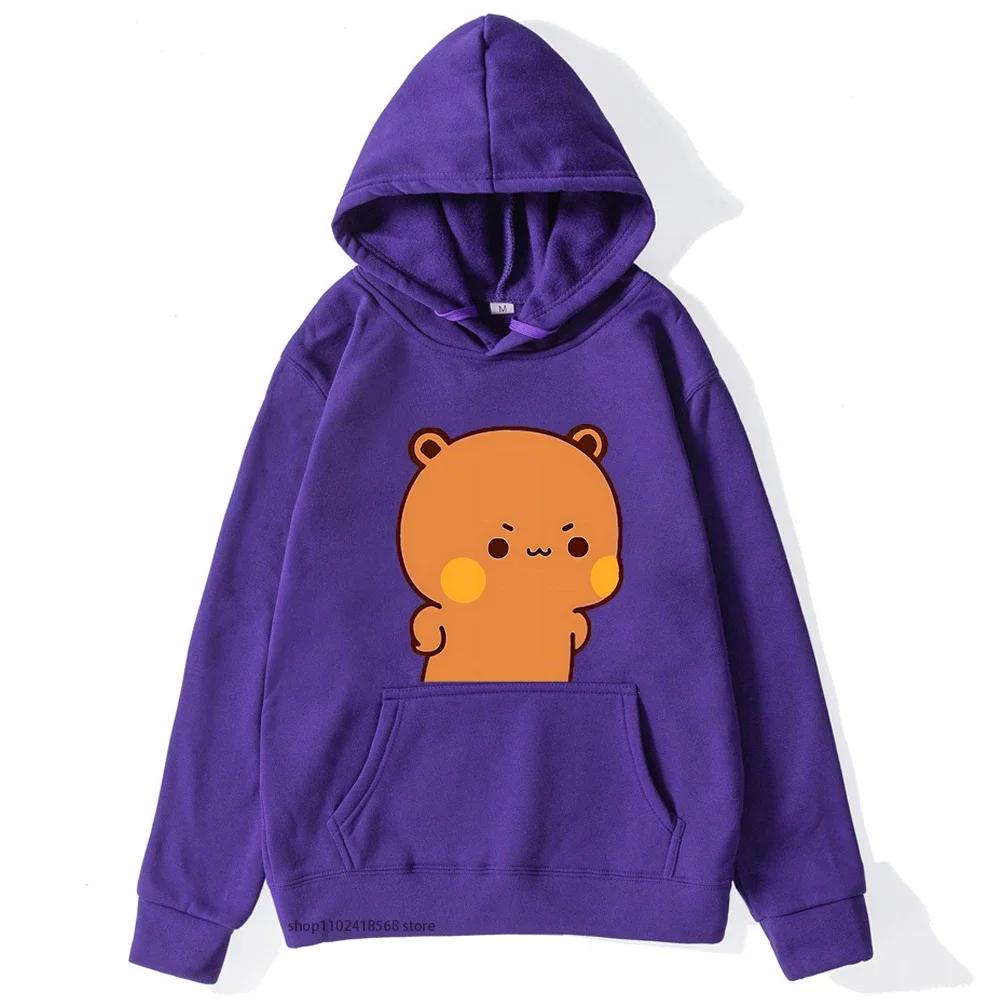 Милый Бубу кричит на Дуду Толстовки для мужской толстовки Женская парная одежда Панда Медведь Повседневные Кавайные топы Флис