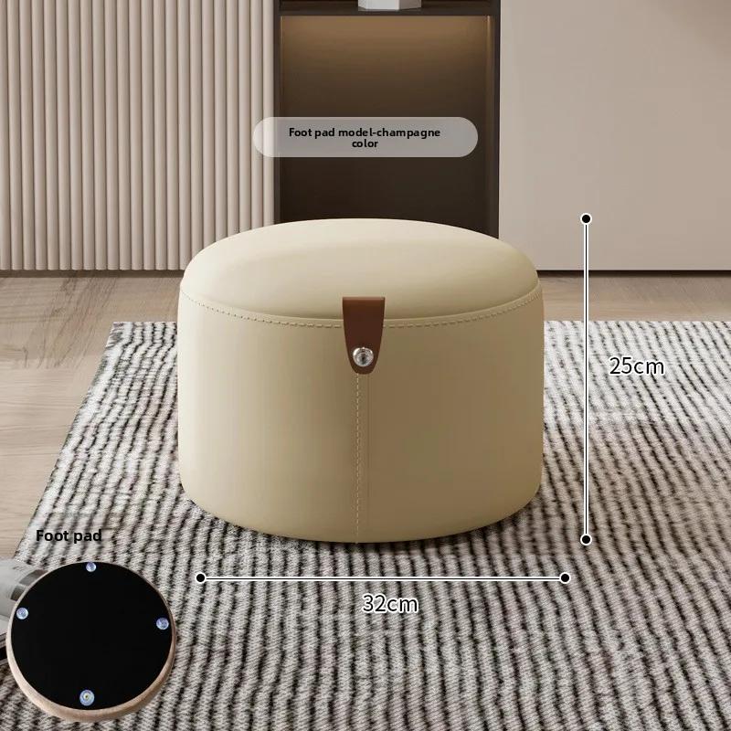 Dressing stool, home living room shoe changing stool, rotating bedroom circular stool, low stool with handle, coffee table stool