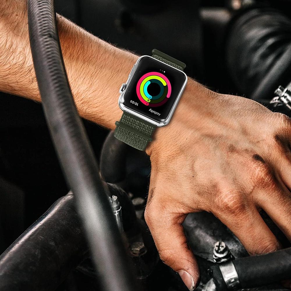 1шт нейлоновый ремешок для Apple Watch Band Ultra 2 49мм 45мм 44мм 42мм регулируемый эластичный браслет