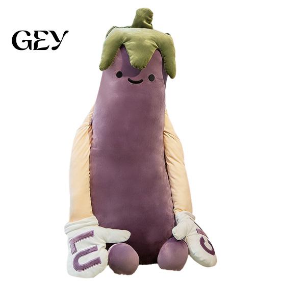 Soft Plush Pillow Eggplant Body for Side Sleepers, Long Cushion Large Hug with Removable Washable Cover, Cute Hugging Women Polyester Fiber