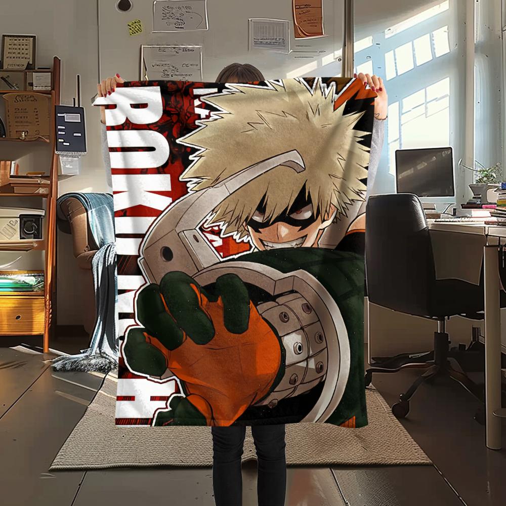My Hero Academia Character pattern Flannel Blanket, High quality Comfortable for All Seasons, Home Decor, Warmth and Comfort, Perfect for Gifts.