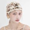 Handmade Crochet Flower Knitted Hat Bohemian Style Woven Cap Cute Hollowed Out Beanie Cap  Women