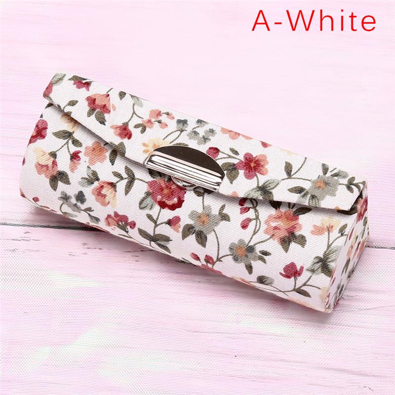 Lipstick Case Retro Embroidered Holder Flower Design With Mirror Packaging Box