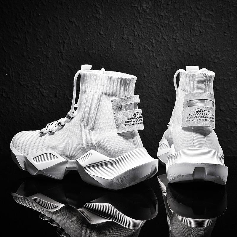 Socks Sneakers Men Knit Upper Breathable Sport Shoes Sock Boots Man Shoes High Top Running Shoes for Men Zapatillas De Deportedt