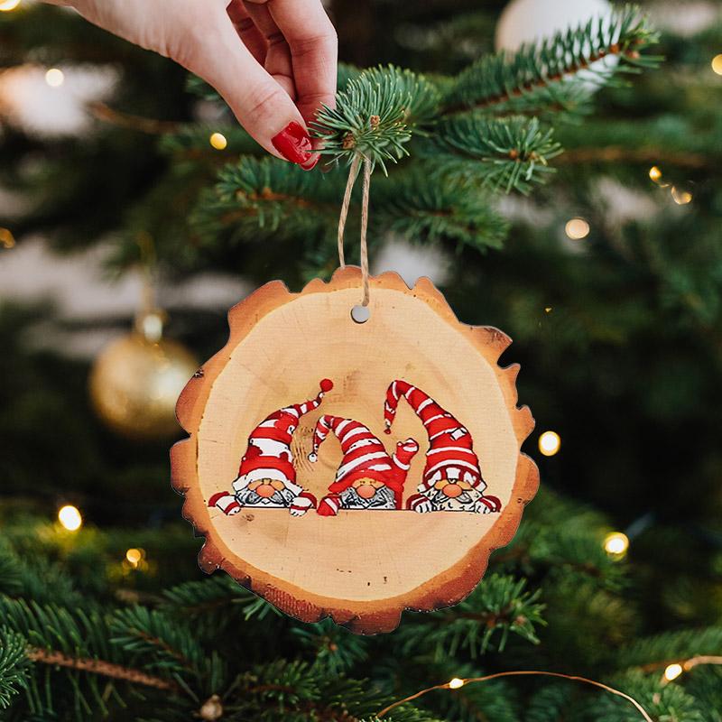 12/24 шт. Рождественское деревянное украшение, мультяшный Санта-Клаус, деревенский спил дерева, новогоднее украшение для дома, подвеска для елки, подарок