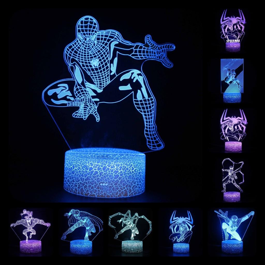 Spider-man 3d Led Night Light Modern Home Bedroom Decoration With Remote Control