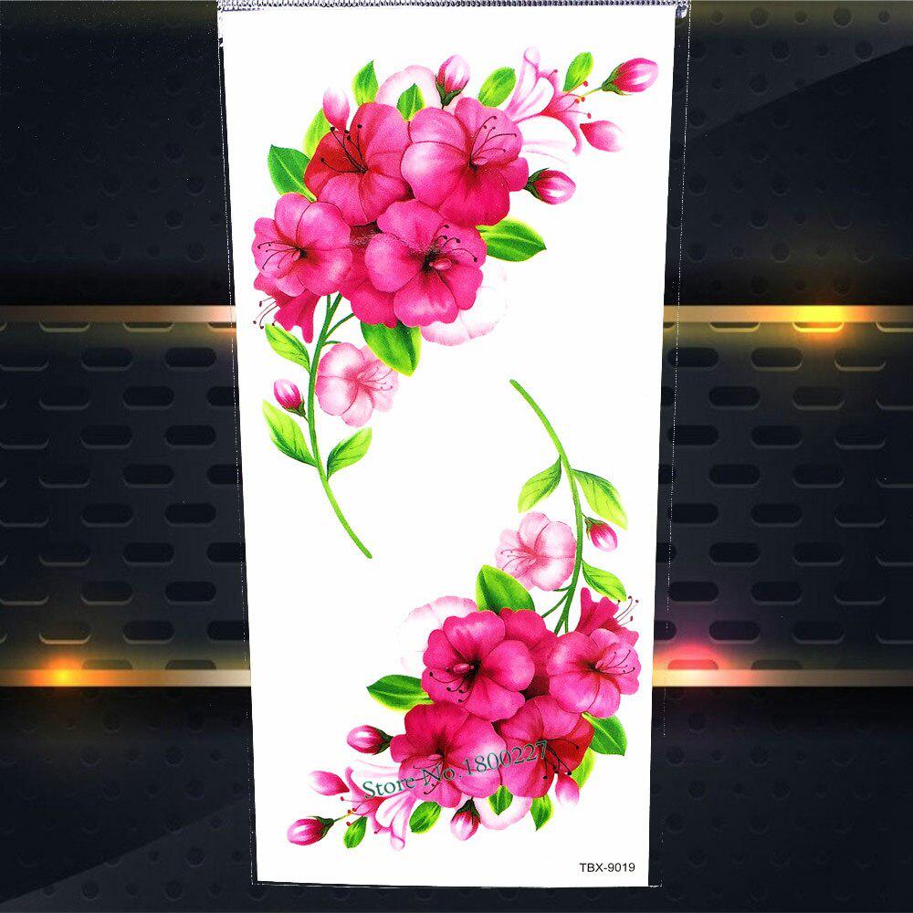 1PC Watercolor Rose Temporary Tatoo Chain Fake Jewelry Bracelet Flash Tatoo For Women Body Art Tatoo