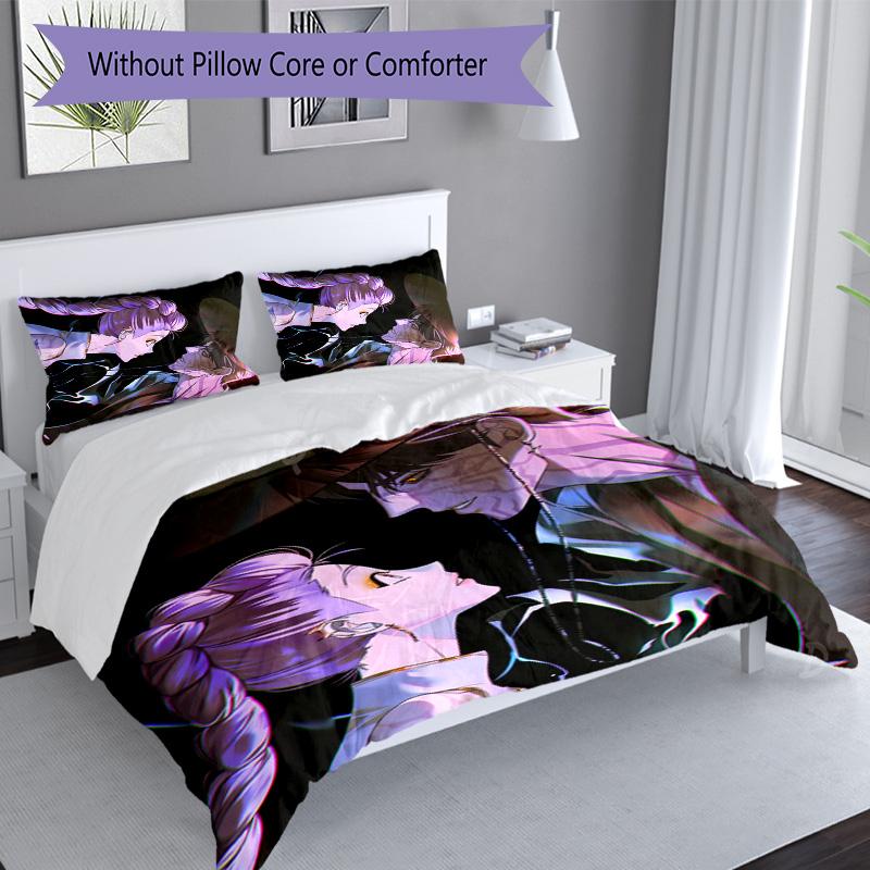 3pcs Kpop Hunter10 pattern bedding set duvet cover set includes duvet cover &pillowcases, perfect all season bedroom decoration & gift