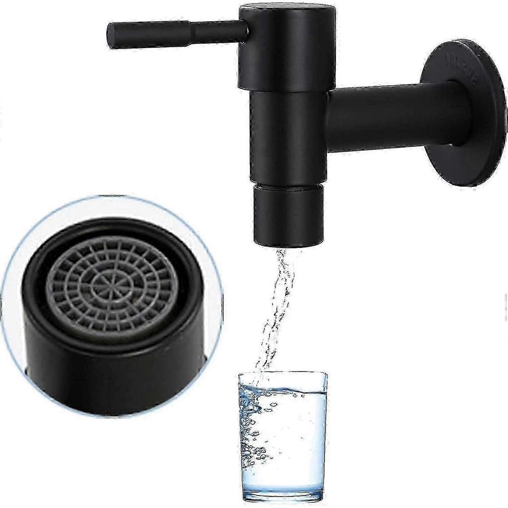 Kitchen Sink Faucet Black Quick Single Cold Faucet Bathroom Stainless Steel Outdoor Faucet Garden Faucet Wall Mounted Washing Machine Faucet For Home