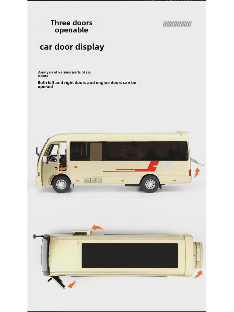 Игрушечная модель автобуса из сплава в масштабе 1/32 со звуком и светом - инерционный механизм, украшение для торта 