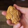 Natural Cypress Three-legged Golden toadMascot Miniature Statue Chinese Lucky Frog Ornament Home Living Room Bedroom Statue