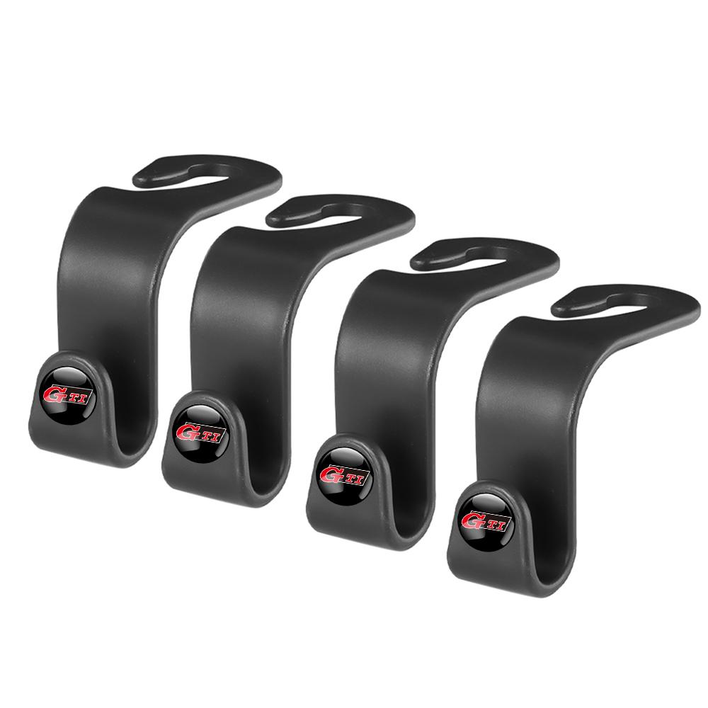 For Volkswagen n12/4pcs ABS Car Interior Seat Headrest Back Hanger Storage Hooks Valve Cap For VW R32 Golf Beetle EOS GTI Tiguan Passat Jetta MK4