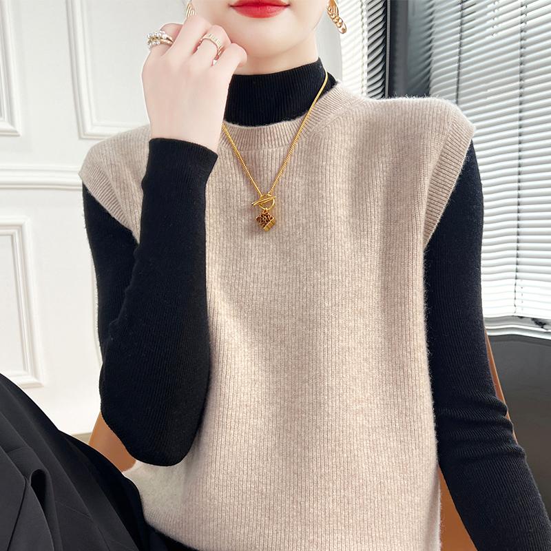 Женский кашемировый жилет Qinghe Cashmere 30% кашемир 70% шерсть осенне-зимний кашемировый жилет мягкий и теплый
