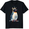 Emperor Penguin Shirt for Men Funny Graphic Tees Black Short Sleeve T-Shirt