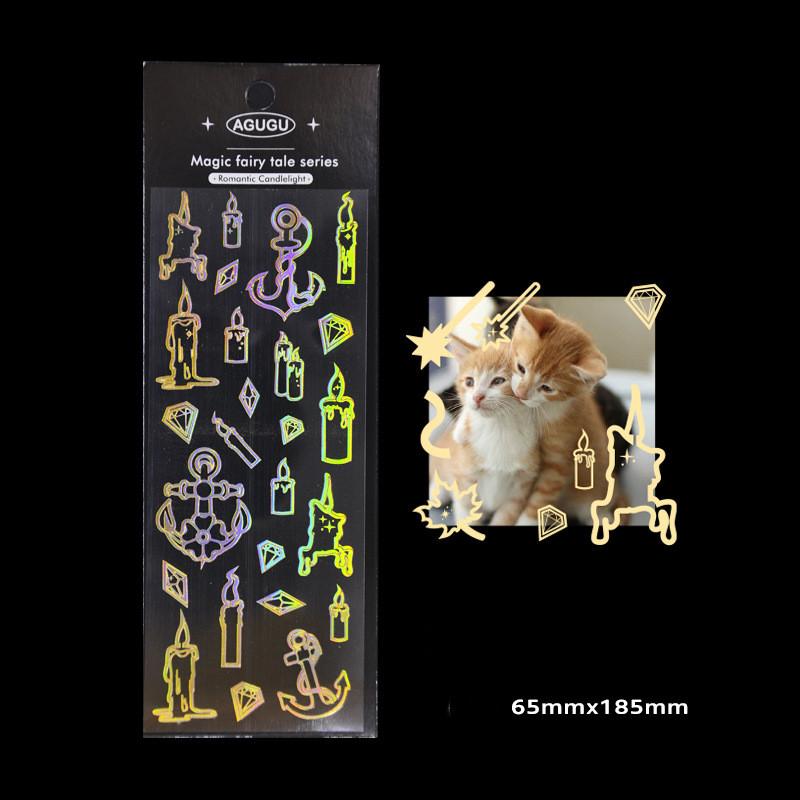 Лазерные наклейки серии Magic Fairy Tale, симпатичный мини-альбом, материал для самостоятельного изготовления, эстетическая открытка для девочки, альбом, блокнот, декоративные наклейки