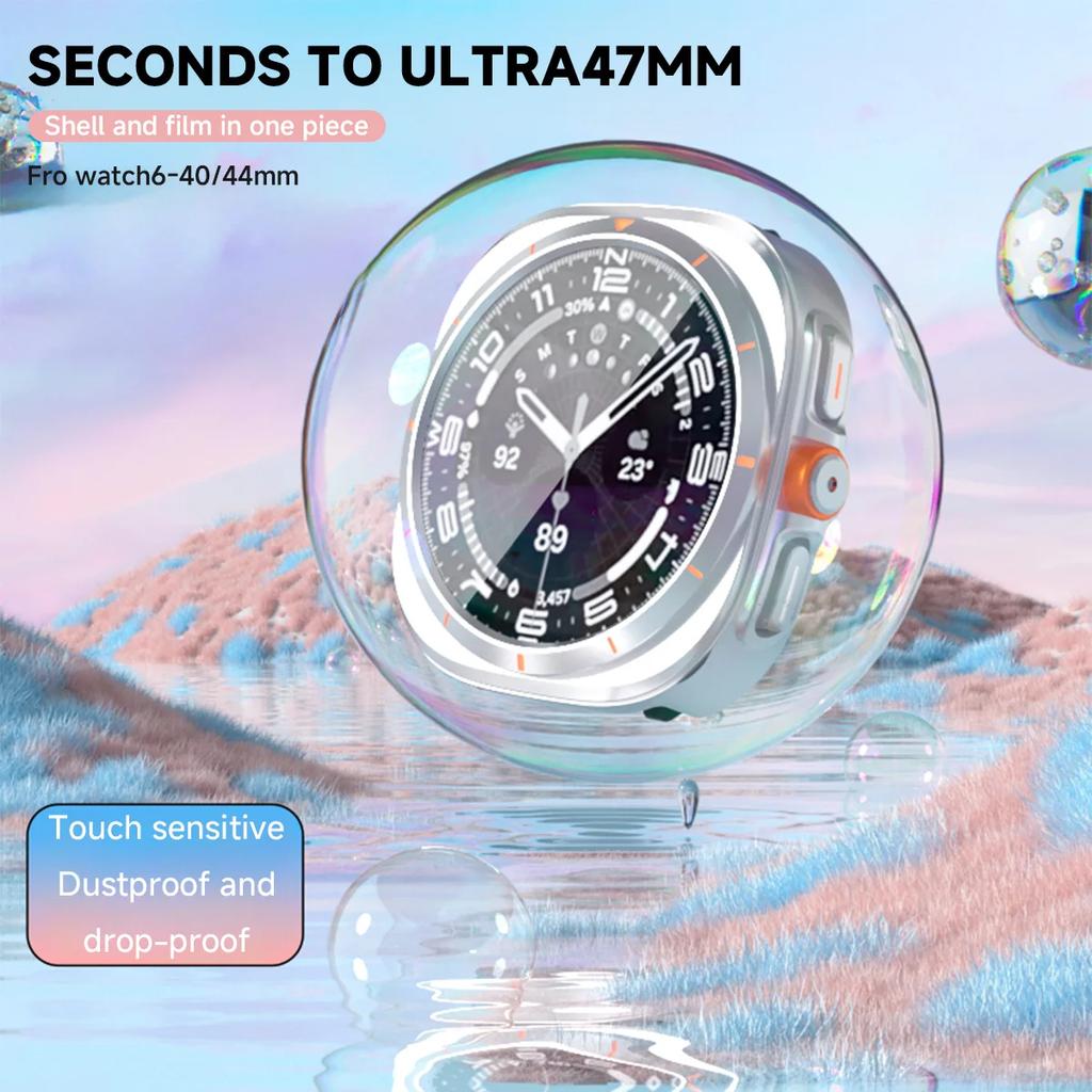Замена на Ultra Case для Samsung Galaxy Watch 7 6 40 мм 44 мм Обновление до Galaxy Watch Ultra 47 мм Закаленное стекло для защиты экрана