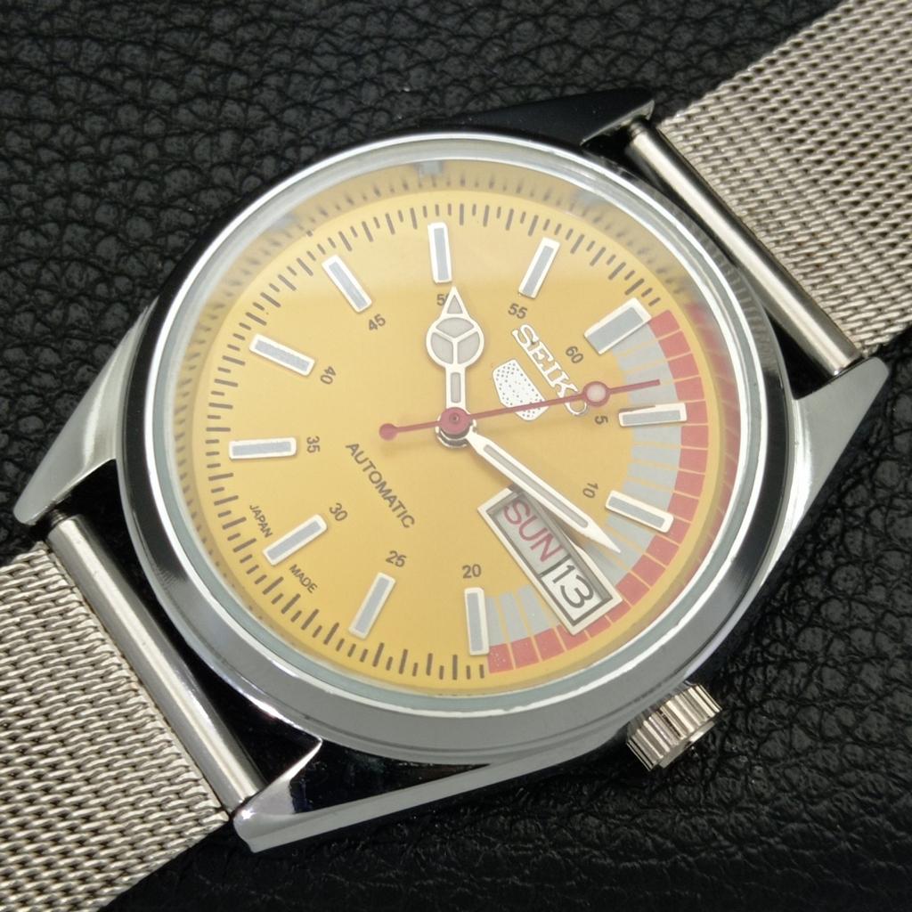 JAPAN VINTAGE REFURBISHED SEIKO 5 AUTOMATIC 6309A MENS YELLOW WATCH a440845-4