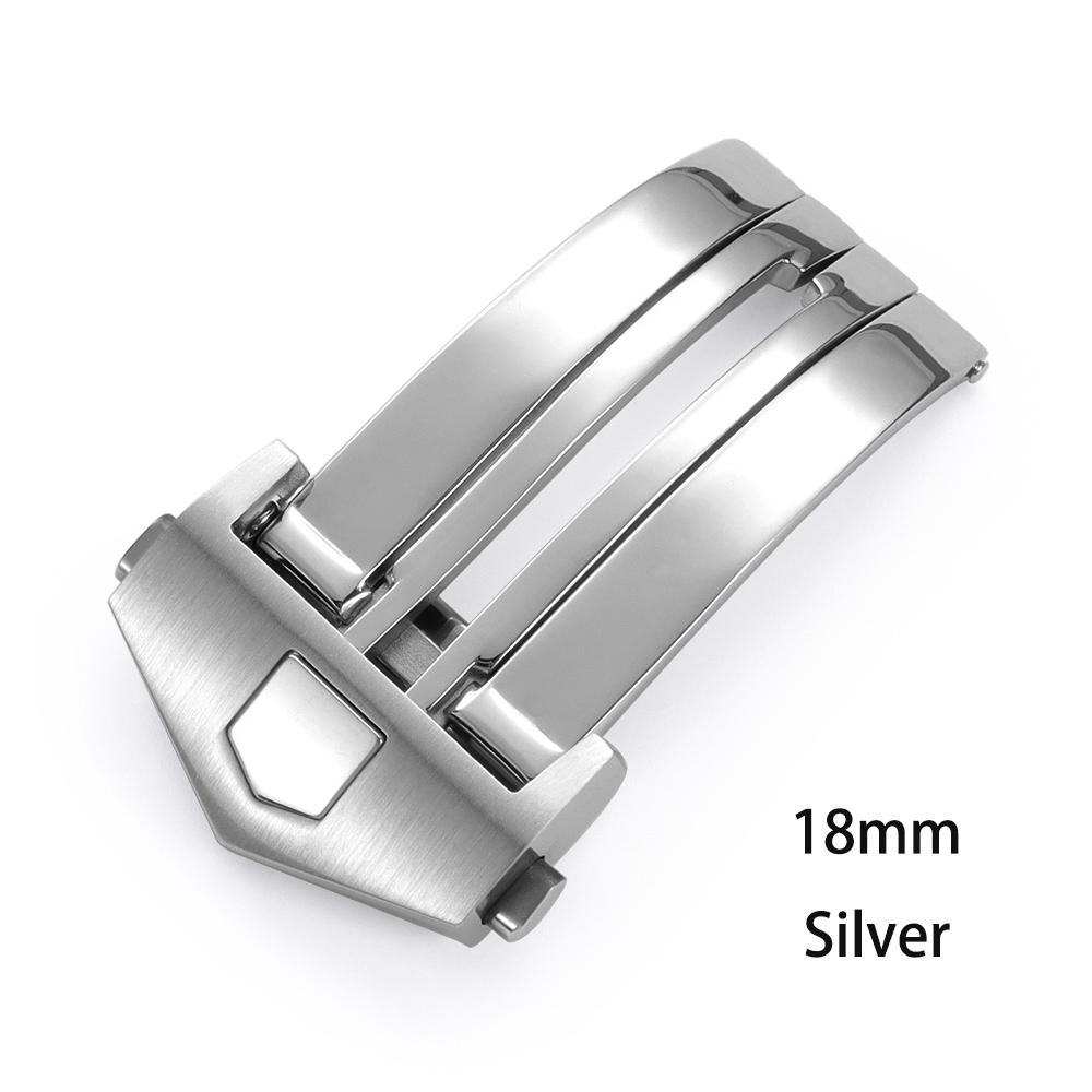 Для ремешка часов TAG Heuer Пряжка 18 мм 20 мм Нержавеющая сталь Двойные кнопочные застежки для кожаного силиконового ремешка Складная застежка