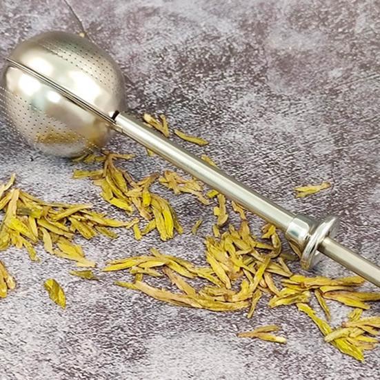 Stainless Steel Tea Strainer One Handed Operation Ball Shape Tea Filter Dual-Function Quick Sifting Flour Sifter for Baking Cakes And Spices