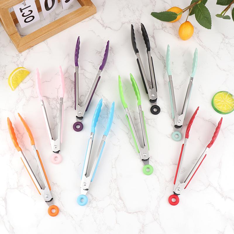 1 шт. 7 дюймов зажим для еды из нержавеющей стали зажим для еды для барбекю гриль стейк зажим для еды нескользящая ручка щипцы для хлеба вечерние кухонные аксессуары для приготовления пищи