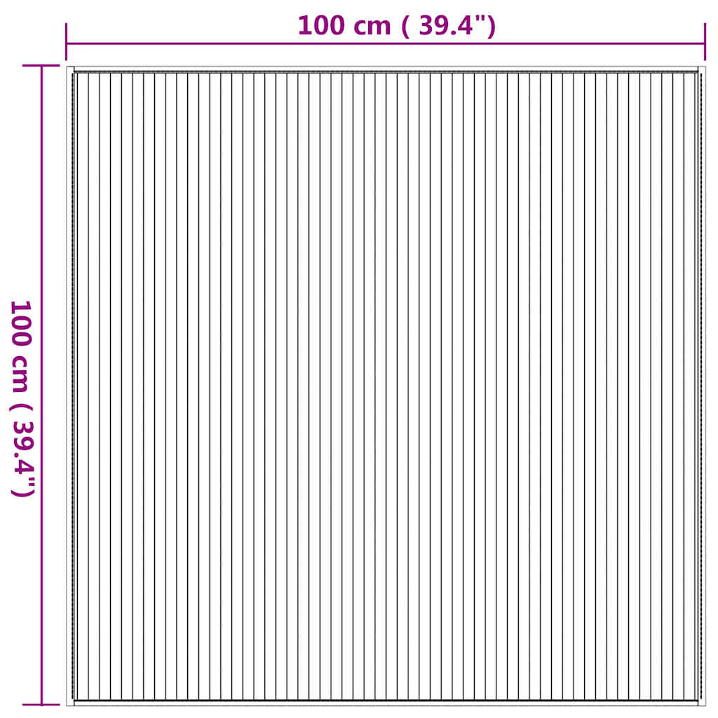 Square Natural Bamboo Rug 100 x 100 cm